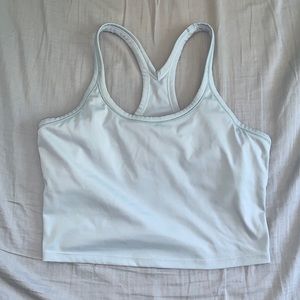 Light blue cropped athletic tank